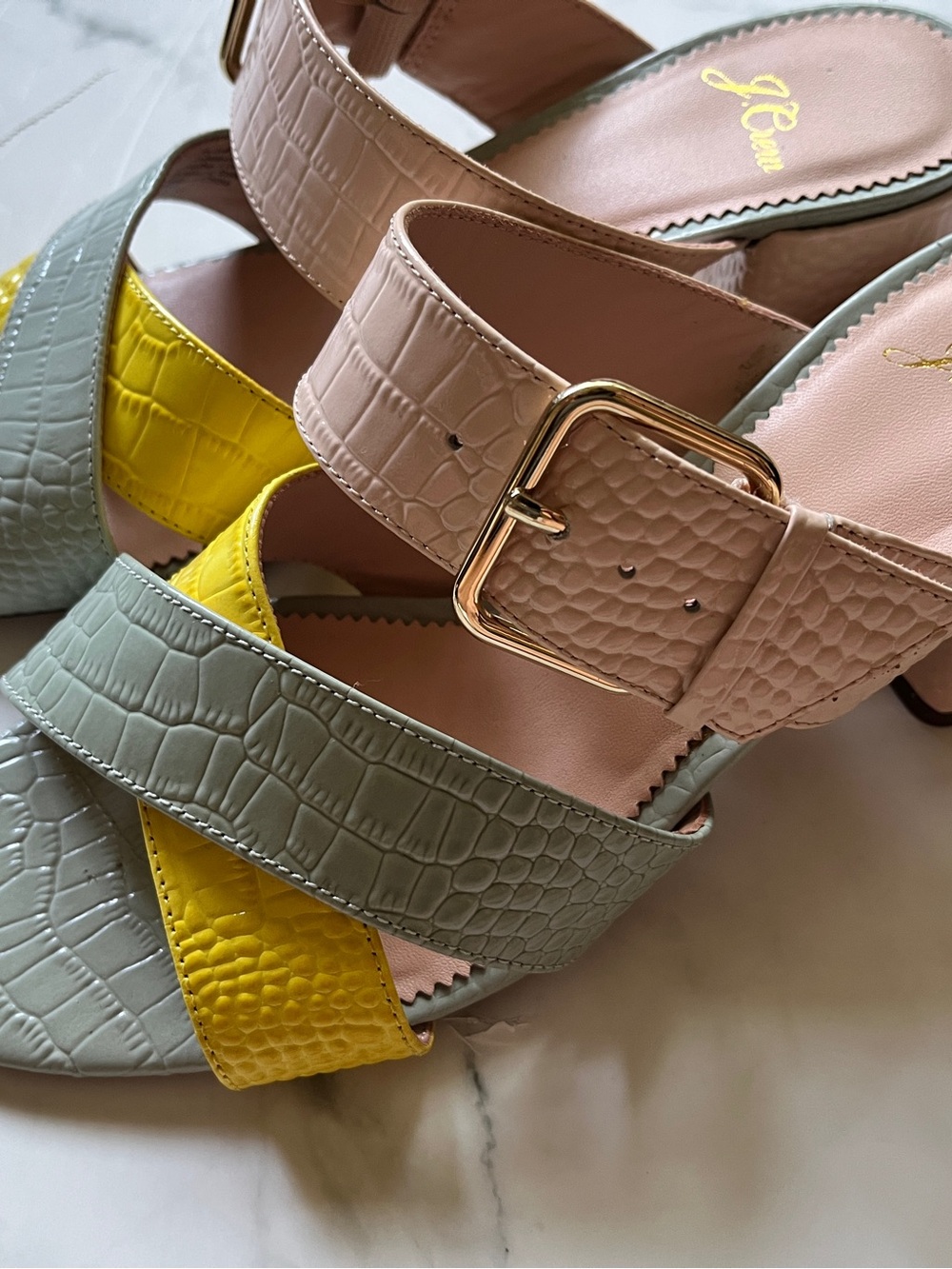 J. Crew Croc-Embossed Slide Mules - Picture 2 of 7